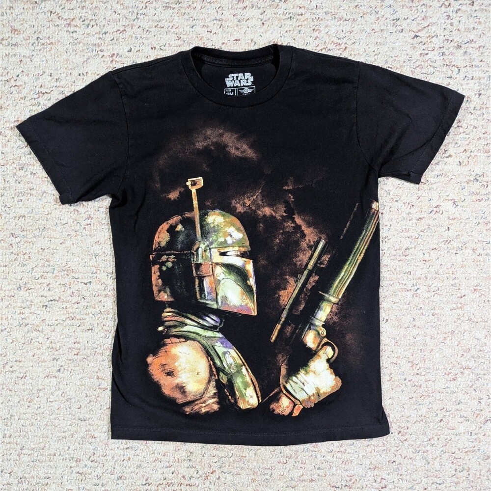Star Wars Boba Fett T-Shirt Mens SM Smoking Blaster Mandalorian Mad Engine Tee
